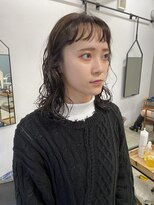 小顔前髪顔周りレイヤー× くるくるパーマ