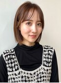 小顔柔らかボブ/前髪パーマ/アッシュカラー