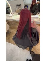 リアン 上尾店(Rien)&nbsp;レッド×ブラック/韓国カラー/垢抜け/デザインカラー/