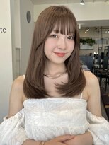 Cote 美髪 レイヤーカット/ヘーゼルベージュ/ベージュ/顔まわり