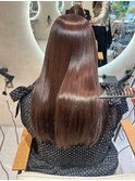 【大阪梅田】ラベンダーピンク+髪質改善ストレート