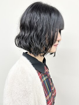 モリオ(morio) ＊重めボブパーマボブぱっつん前髪ボブディ黒髪パーマ30代40代1