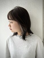 ミクマル(micmal)&nbsp;インナーカラー艶髪ネイビーグレーアッシュブラック大人美人