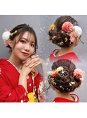 成人式☆卒業式着付けヘアセットヘアアレンジヘアメイク袴着付け