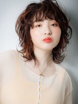 カバーヘア ブリス 川口(COVER HAIR bliss)&nbsp;ワイドバング細めハイライト外ハネくびれウルフv川口20代30代