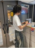 メンズミディアムグランジパーマボブヘア 【GIA】