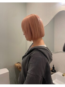 ウタリ(utari) 春のハイトーンピンクボブ【難波 桜川/ケアブリーチ】