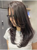 レイヤーカット細めハイライト白髪ぼかし海外レイヤー東京銀座