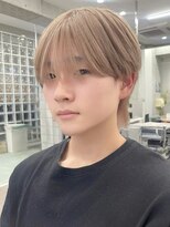 サンクマーケット 渋谷(cinq MARKET) ミルクティーベージュダブルカラー韓国風メンズセンターパート