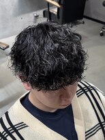 ブルニール 心斎橋(BLEUNIR) 重ためマッシュ 波巻きスパイラルパーマ 刈上げ 直毛