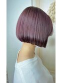 艶ピンクパープル×ぱつっとミニボブ