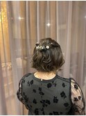 ハーフアップ/ボブアレンジ/ショートヘアアレンジ