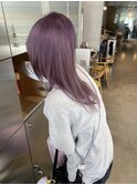 夏カラー透明感パープルベージュダブルカラー