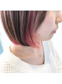 ボブ×インナーピンク