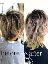 ヘアー アレス(hair ales)&nbsp;【メンズエクステ】ウルフスタイル　ポイントカラー