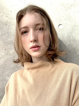 ユアーズ ヘア 恵比寿本店(youres hair) 前髪無し☆大人可愛いブロンドボブスタイル