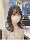 ＊インナーカラーグレージュ×ブリーチなしアッシュベージュ