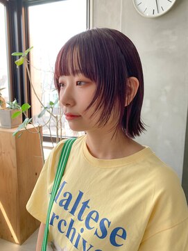 テトヘアー(teto hair) ボブウルフ、フェイスレイヤー、ピンクパープル