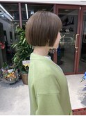 【Look at】20代30代40代カーキベージュミニボブアッシュバング