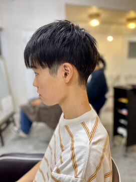 メンズカット バイ ソイクフ(メンズカット by SOY-KUFU) MEN'S HAIRダークアッシュベリーショートカルマパーマ