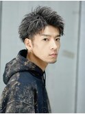 レイジーサイドパートショート　かき上げヘア