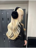12207艶髪マロンベージュ韓国風巻きミルクティーベージュロング