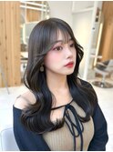 前髪顔まわり韓国ヘアレイヤーカットサイドバンク2wayバンク韓国