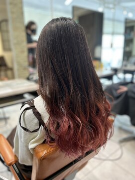 アジールヘア 池袋東口店(agir hair) ブリーチ&ダブルカラーグラデーションチェリーピンク池袋東口