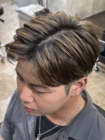 ルーメン 岐阜(ROOO MEN)&nbsp;メンズマッシュツーブロックキムタク風ハイライトメッシュ