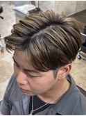 メンズマッシュツーブロックキムタク風ハイライトメッシュ