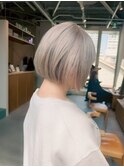 【ホワイトベージュ×ボブ】#ダブルカラー#ケアブリー#韓国