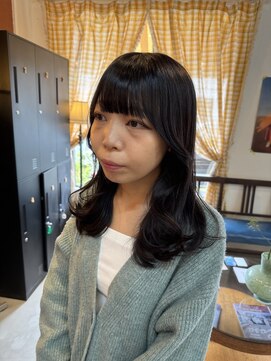 チャプター 問屋町(chapter) 透明感ケアカラーオリーブグレージュ顔まわりレイヤーカット韓国