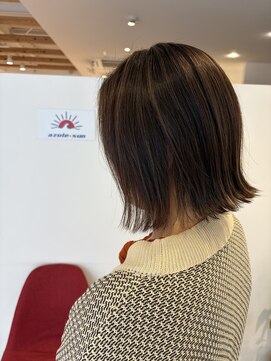 アズールサン 草加西口店(azule-sun) ハイライトカラー,アッシュベージュ,ミニボブ【草加】