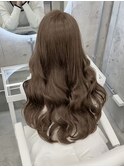 上品可愛い◇明るめオリーブベージュ/ブリーチなしダブルカラー