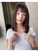 ハッシュカット/シャギーウルフ/くびれヘア/ダークグレージュ