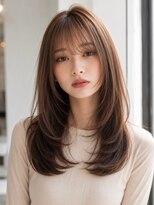 ダル 渋谷/表参道(DAL.)&nbsp;顔周りカットダークブラウンレイヤーセミロング