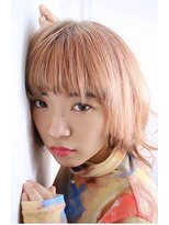 レーベル(LABEL)&nbsp;オレンジさりげない毛先カラー