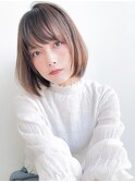 【to/na】宮崎えりな 20代30代40代オリーブカラーひし形小顔ボブ
