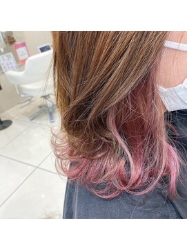 アヴァンス 深井店(AVANCE.) 春カラー×インナーカラー×ピンク×ミディ