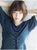 流しバング シアーベージュ ボブ【soil by ROMMY. 横浜】/横浜