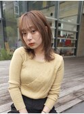 ミディアムレイヤーカットボブウルフ/10代20代/インナーカラー