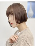 ミニボブ/大人ボブ/重めボブ/横顔美人/ベージュ☆☆☆☆☆