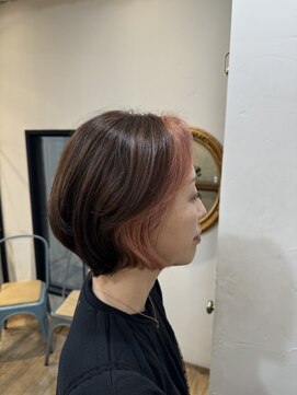 ゴーシェン 津田沼本店(Goshen) ショートボブ×ピンクベージュフェイスフレーミング