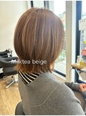 くびれボブ×ミルクティーベージュ
