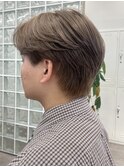 オリーブベージュメンズミルクティーベージュシースルーマッシュ