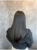 髪質改善ストレート/ぱっつんロング