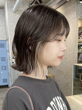 サンクマーケット 渋谷(cinq MARKET) 渋谷タッセルボブ切りっぱなしボブインナーカラーケアブリーチ◆