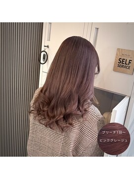 ミエルヘアーエスト 新宿店(mielhair est) ブリーチあり☆ピンクグレージュ♪