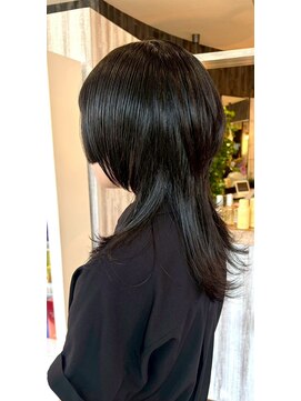 ヘアショップエヌアンドエー 久喜店(hairshop N&A) 黒髪美人の小顔見せウルフレイヤーミディ