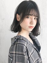 黒髪　透けバング　大人かわいい